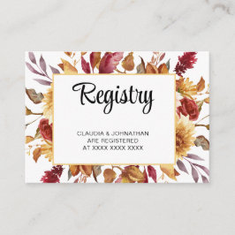Tarjeta De Recepción Fall Floral Registry Bridal Shower