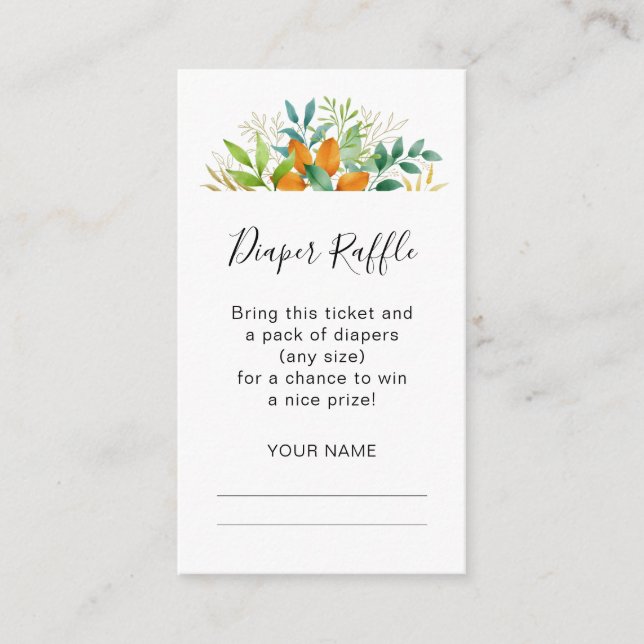 Tarjeta De Recepción Fall Foliage Bouquet Baby Shower Diaper Raffle (Anverso)