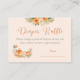 Tarjeta De Recepción Fall Orange Pumpkin Baby Shower Diaper Raffle 