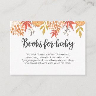 Tarjeta De Recepción Fall Otoño Solicitud de Libro Baby Shower Insertar