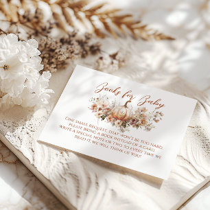 Tarjeta De Recepción Fall Pumpkin Floral Heart Baby Shower Book