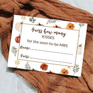 Tarjeta De Recepción Fall Rustic Bridal Shower Date Game Enclosure Card