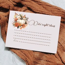 Tarjeta De Recepción Fall Rustic Bridal Shower Date Game Enclosure Card