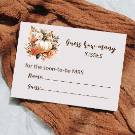 Tarjeta De Recepción Fall Rustic Bridal Shower Date Game Enclosure Card