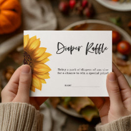 Tarjeta De Recepción Fall Sunflower | Diaper Raffle| Baby Shower