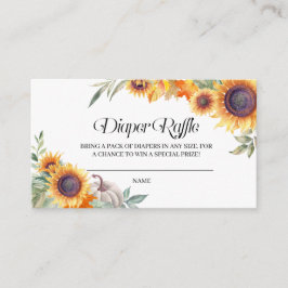 Tarjeta De Recepción Fall Sunflower Diaper Raffle Enclosure Card