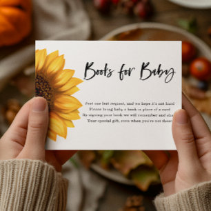 Tarjeta De Recepción Fall Sunflower Libros para bebés BABY SHOWER