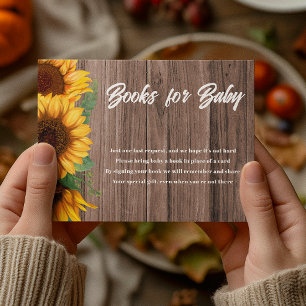Tarjeta De Recepción Fall Sunflower   Libros para bebés   BABY SHOWER