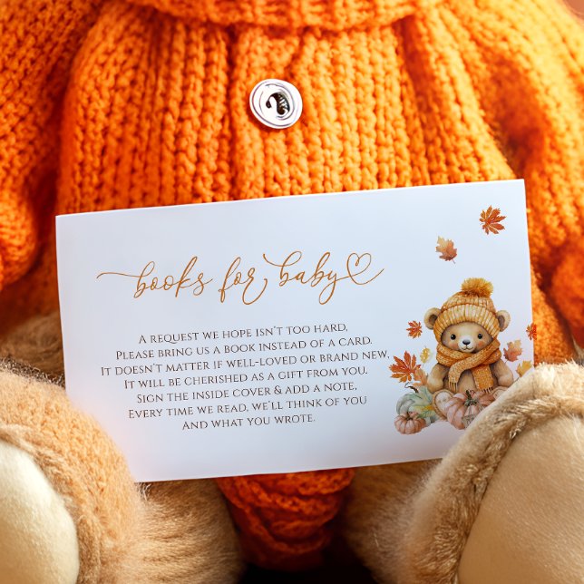 Tarjeta De Recepción Fall Teddy Bear Books para el bebé (Subido por el creador)