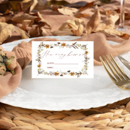 Tarjeta De Recepción Fall Wildflower adivina cuántos besos de juego de 