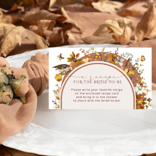 Tarjeta De Recepción Fall Wildflowers solicitud de receta para la ducha (Subido por el creador)