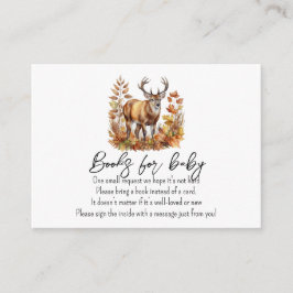 Tarjeta De Recepción Fall Woodland Deer Baby Shower Books para el bebé