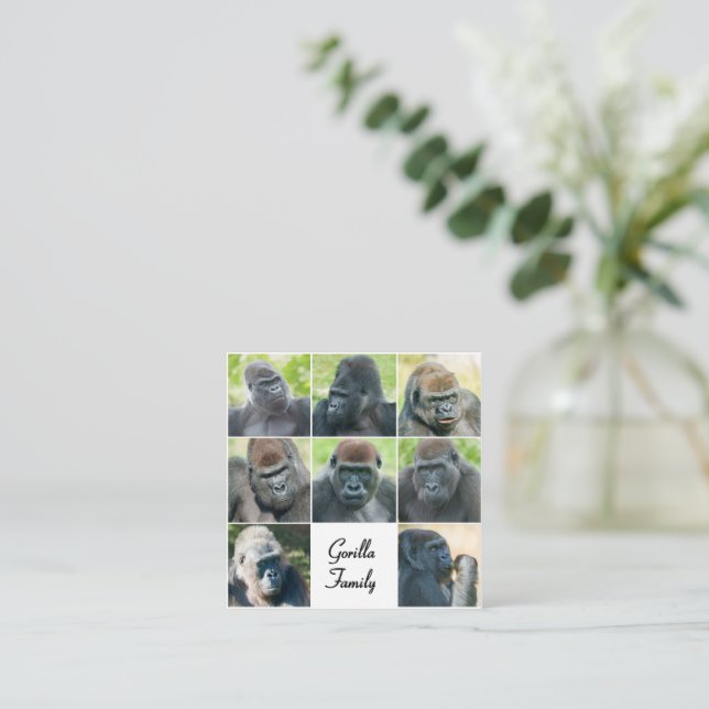 Tarjeta De Recepción Familia Gorilla (Anverso de pie)