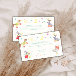 Tarjeta De Recepción Fancy Circus Animal Diaper Raffle Baby Shower