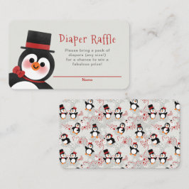 Tarjeta De Recepción Fancy Tuxedo Pingüino Baby Shower Diaper Raffle