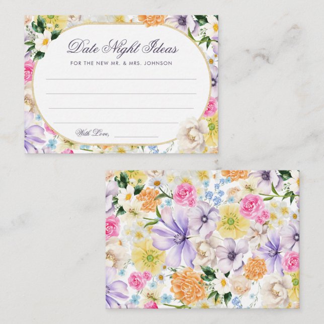 Tarjeta De Recepción Fantasía de jardín | Ducha nupcial de ideas de noc (Anverso / Reverso)