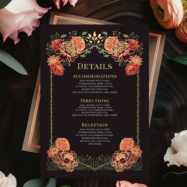Tarjeta De Recepción Fantasía encantada Floral Jardín Detalles de la bo (Subido por el creador)
