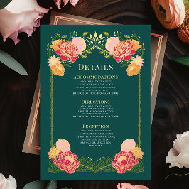 Tarjeta De Recepción Fantasía encantada Floral Jardín Detalles de la bo