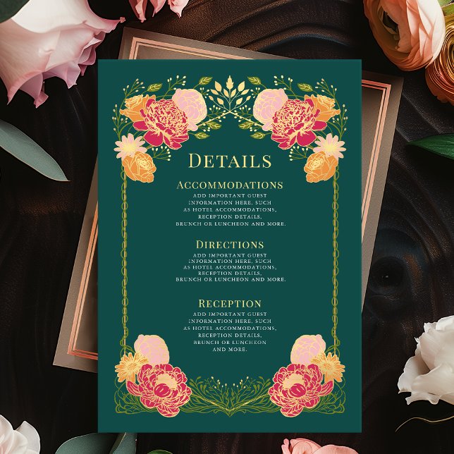 Tarjeta De Recepción Fantasía encantada Floral Jardín Detalles de la bo (Subido por el creador)