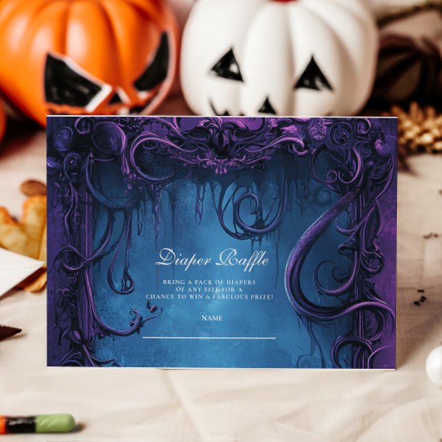 Tarjeta De Recepción Fantasía gótica morada Diapper Raffle de Halloween (Subido por el creador)