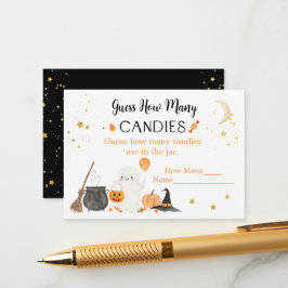 Tarjeta De Recepción Fantasma Halloween adivina cuántos partidos de can