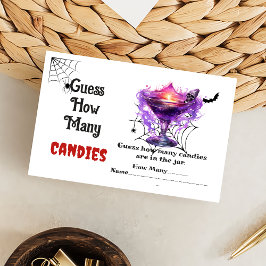 Tarjeta De Recepción Fantasma Halloween adivina cuántos partidos de can
