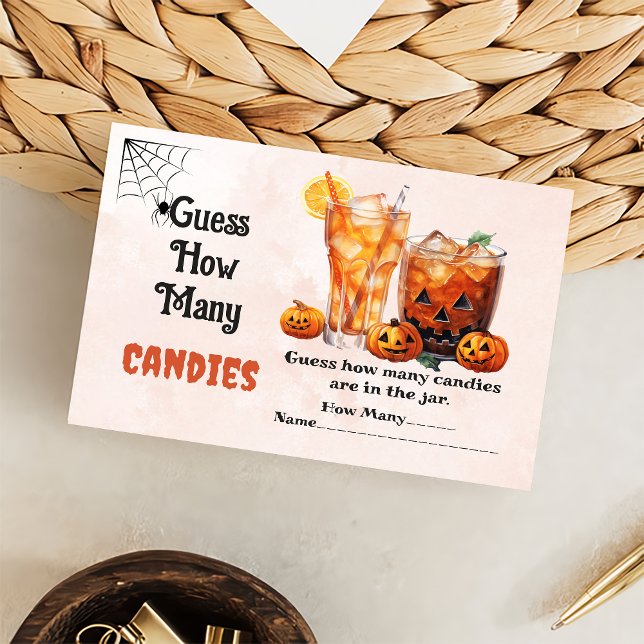 Tarjeta De Recepción Fantasma Halloween adivina cuántos partidos de can (Subido por el creador)