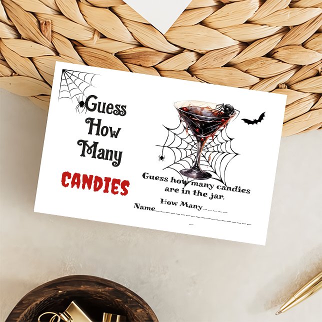 Tarjeta De Recepción Fantasma Halloween adivina cuántos partidos de can (Subido por el creador)