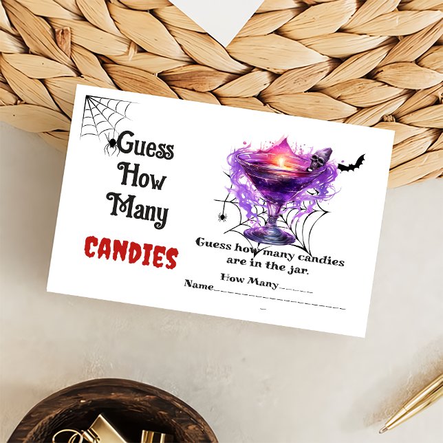 Tarjeta De Recepción Fantasma Halloween adivina cuántos partidos de can (Subido por el creador)