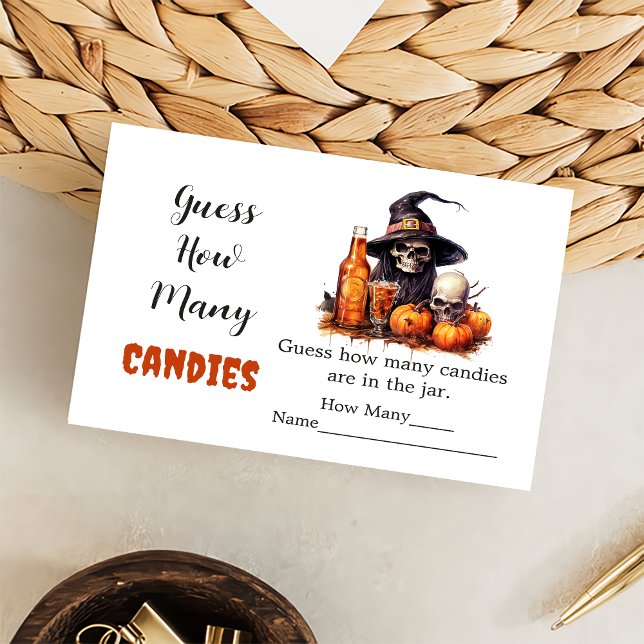 Tarjeta De Recepción Fantasma Halloween adivina cuántos partidos de can (Subido por el creador)