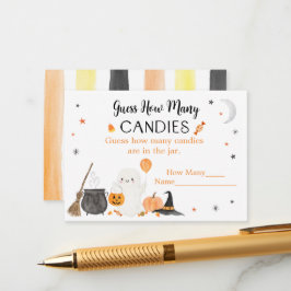 Tarjeta De Recepción Fantasma Halloween adivina cuántos partidos de can