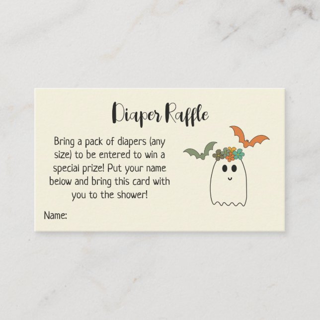 Tarjeta De Recepción Fantasmas de Baby Shower de Halloween de los años  (Anverso)