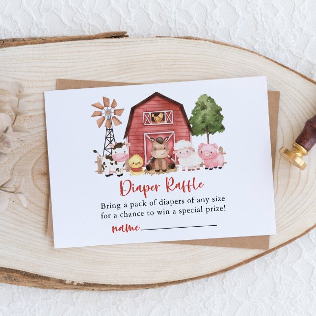 Tarjeta De Recepción Farm Animals, Cute Animals, Barn, Diaper Raffle (Subido por el creador)