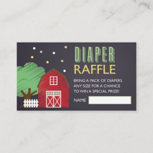 Tarjeta De Recepción Farm Diaper Raffle Ticket