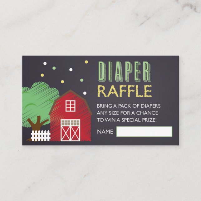 Tarjeta De Recepción Farm Diaper Raffle Ticket (Anverso)