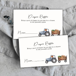 Tarjeta De Recepción Farm Tractor Teddy Bear Diaper Raffle Baby Shower