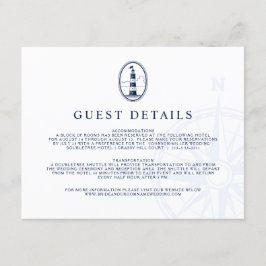 Tarjeta De Recepción Faro Náutico | Invitado a la boda