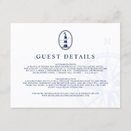 Tarjeta De Recepción Faro Náutico | Invitado de Boda