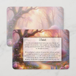 Tarjeta De Recepción Farolillo de Boda para Camino de Jardín Pastel Rom