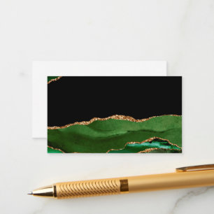 Tarjeta De Recepción Faux Emerald Green Marble Agrimensage contemporáne