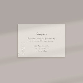 Tarjeta De Recepción Faux Grabado en relieve Wildflowers Boda de recepc