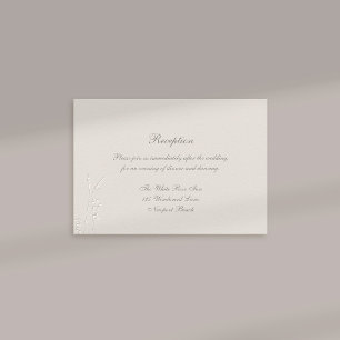 Tarjeta De Recepción Faux Grabado en relieve Wildflowers Boda de recepc