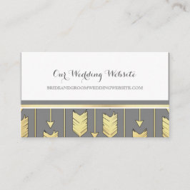 Tarjeta De Recepción Faux Relieve metalizado Golden Arrows Gray Website