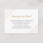 Tarjeta De Recepción Faux Rosa Gold Confetti Honeymoon Fund<br><div class="desc">Las tarjetas de solicitud de fondos Faux rosa gold confetti honeymoon son perfectas para disfrutar de invitaciones a duchas nupciales y bodas.  No dude en ponerse en contacto con el diseñador para solicitar información especial en info@lemontreecards.com</div>