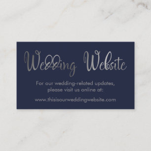 Tarjeta De Recepción Faux Silver en la página web del Boda de la Marina
