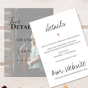 Tarjeta De Recepción Faux Vellum Efecto Foto Boda moderno Detalles