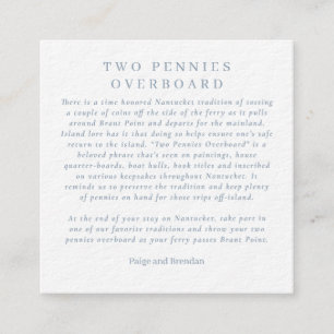 Tarjeta De Recepción Favor de la boda de Nantucket - Dos centavos por l