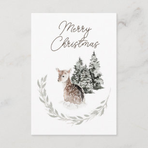 Tarjeta De Recepción Fawn en Navidades de empresas de invierno