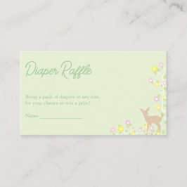 Tarjeta De Recepción Fawn Floral Girl Baby Shower Diaper Raffle