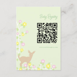 Tarjeta De Recepción Fawn Floral Girl Baby Shower Registry